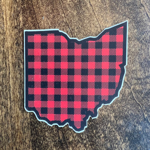 Buffalo Ohio Plaid Sticker